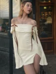 Front view of ivory bodycon dress.webp