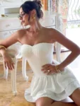 Strapless White A-line Mini Dress.webp