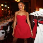 Black and White Strapless Mini Dress.webp