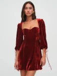 Velvet square neck bodycon mini dress.webp