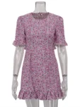 Pink floral A-line mini dress.webp