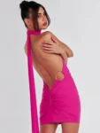 Green Halter Backless Mini Dress.webp