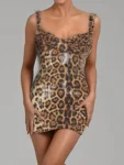 Front view of leopard sequin mini dress.webp