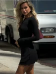 Black Hollow-Out Mini Dress