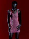 Glitter See-Through Mini Dress Festival Look