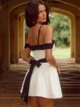 White and Black Off-Shoulder Mini Dress.webp