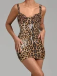 Front view of leopard sequin mini dress.webp