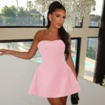 Black and White Strapless Mini Dress.webp