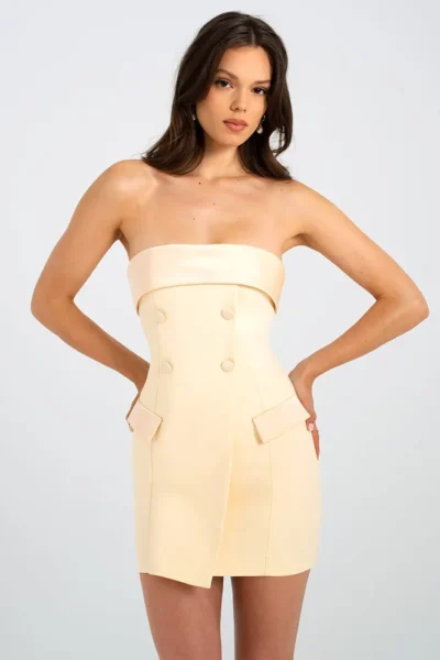 Off-shoulder Strapless Sexy Mini Dress For Women Fashion Two Pocket Backless Slim Club Party Sexy Dress Clubwear