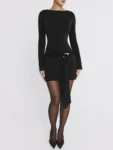Draped ruched mini dress front.webp