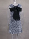 Silver Sequin Bow Mini Dress.webp